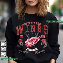 detroit red wings sweatshirt, vintage detroit red wings shirt, hockey sweatshirt, 2022-23 nhl, hockey fan gift, detroit