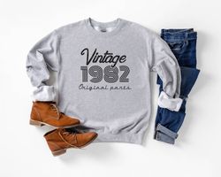 40th birthday sweatshirt, vintage 1982 shirt, gift for her, birthday gift for mom, daughter gift shirt, vintage sweatshi