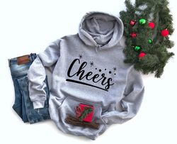 cheers long sleeve sweatshirt hoodie, christmas long sleeve shirt, christmas shirts, christmas shirts for women, holiday