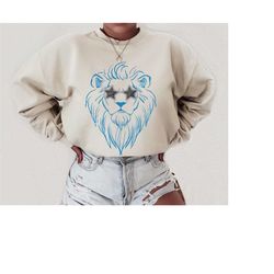 vintage style lions sweatshirt, lions crewneck, lions mascot sweatshirt, lions shirt