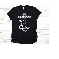 kickboxing queen shirt, gift for women kickboxers, combat sports, fighting sports, boxing glove, kicking graphic, punchi