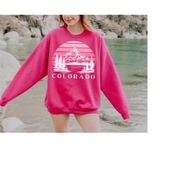 Colorado Crewneck Sweatshirt, Retro Sunset Mountain Sweatshirt, Nature Sweatshirt, Hiking Sweatshirt, Outdoors Sweatshir