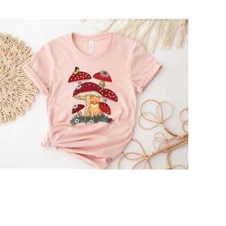 cat and mushroom shirts, goblincore shirt, cat mushroom shirt, cat lover gift, mushroom tee, cottagecore shirt, cat owne