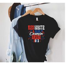 red white blue cousins crew shirt, 4th of july shirt, matching cousin crew shirt, american flag tee, usa family shirt, p