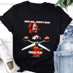 childs play 2 chucky's back t-shirt, chucky shirt fan gifts, chucky graphic tee, chucky movie shirt, chucky vintage shir