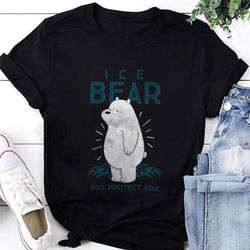 we bare bears ice bear will protect you t-shirt, we bare bears shirt fan gifts, we bare bears cartoon shirt, we bare bea