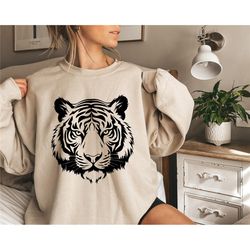 tiger face sweatshirt, vintage tiger sweatshirt, retro tiger sweater, tiger comfort colors sweatshirt, tiger shirt, anim