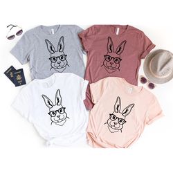 bunny rabbit with sunglass shirt, easter shirt, bunny shirt, easter gnomes shirt, happy easter shirt