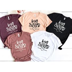 big sister with heart shirt, big sister shirt, family shirt, little sister shirt, family matching shirt, sisters shirt