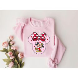 minnie love sweatshirt, pink  valentines tee, cute mouse ear love shirt, love sweatshirt, kiss love shirt, xoxo shirt,fo