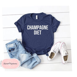Funny Shirts For Women Funnyt shirt Champagne Diet Tshirt Champagne shirt Champagne  diet  tshirt