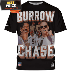 Burrow Chase X Cincinnati Bengals Retro Tshirt, Bengals Gifts Ideas undefined Best Personalized Gift undefined Unique Gifts Idea