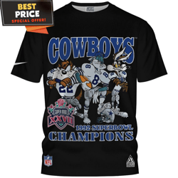 dallas cowboys looney tunes teams 1992 superbowl champions tshirt, dallas cowboys gifts for fanatics  best personalized