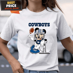 dallas cowboys mickey mouse disney super bowl football tshirt, gifts for nfl lovers  best personalized gift  unique gift