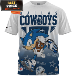 dallas cowboys x speed sonic run fullprinted tshirt, affordable cowboys gifts  best personalized gift  unique gifts idea