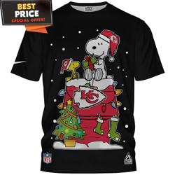 kansas city chiefs snoopy and woodstock love christmas tshirt, unique kc chiefs gifts  best personalized gift  unique gi