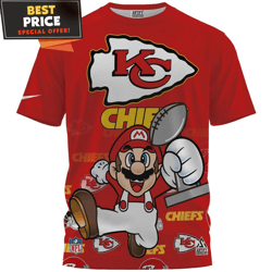 Kansas City Chiefs x Mario Champions Cup Full Over Printed TShirt, Kc Chiefs Gift Ideas  Best Personalized Gift  Unique