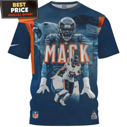 khalil mack x chicago bears 3d fullprinted tshirt, chicago bears gifts for him  best personalized gift  unique gifts ide