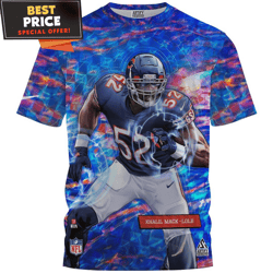 khalil mack x chicago bears cartoon art fullprinted tshirt, unique chicago bears gifts  best personalized gift  unique g