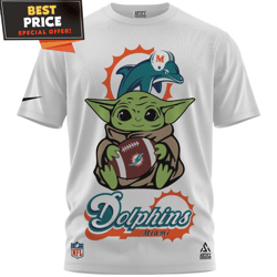 miami dolphins baby yoda football big fan tshirt, gifts for dolphins fans  best personalized gift  unique gifts idea