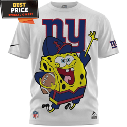 New York Giants x Spongebob Football Player TShirt, New York Giants Gift  Best Personalized Gift  Unique Gifts Idea
