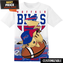 NFL Buffalo Bills Pokemon Pikachu TShirt, NFL Graphic Tee for Men, Women, and Kids  Best Personalized Gift  Unique Gifts