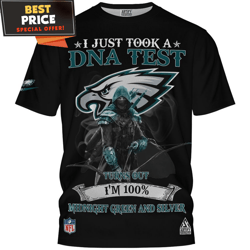 Philadelphia Eagles Green Arrow I Just Tool a DNA Test Turn Out 100 Midnight Green And Silver TShirt, Philadelphia Eagle