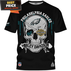 Philadelphia Eagles Harley Davidson Skull Tshirt, Eagle Fan Gifts undefined Best Personalized Gift undefined Unique Gifts Idea