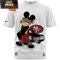 san francisco 49ers cool mickey ride tshirt, gifts for a 49ers fan  best personalized gift  unique gifts idea