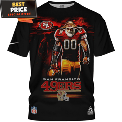 san francisco 49ers fiery spirit player tshirt, 49ers fan gifts  best personalized gift  unique gifts idea