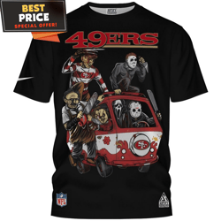 san francisco 49ers horror mashup tshirt, 49ers fan gift ideas  best personalized gift  unique gifts idea