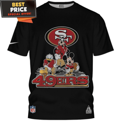 san francisco 49ers mickey and friends team lineup tshirt, 49ers fan gift ideas  best personalized gift  unique gifts id