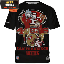 san francisco 49ers rick and morty game day tshirt, best gifts for 49ers fans  best personalized gift  unique gifts idea