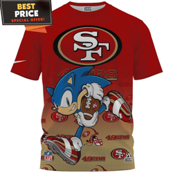 san francisco 49ers speed rush sonic tshirt, best gifts for 49ers fans  best personalized gift  unique gifts idea