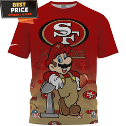 san francisco 49ers x super mario champion tshirt, best 49ers fan gifts  best personalized gift  unique gifts idea