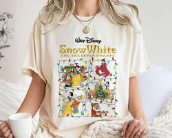 snow white and  dwarfchristmalight very merry xmaparty  shirt family matching wa,tshirt, shirt gift, sport shirt