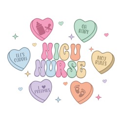 oh baby nicu nurse valentines svg