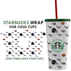 baltimore ravens football pattern starbucks wrap svg