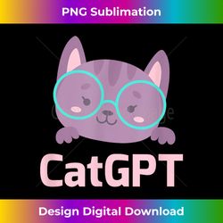cat gpt ai cat geek cat lovers & chat gpt back to school - futuristic png sublimation file - rapidly innovate your artistic vision