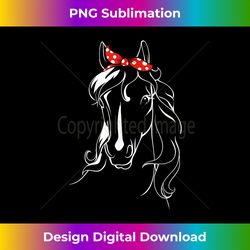 silhouette horse head & bandana line art cute horse girl - futuristic png sublimation file - lively and captivating visuals