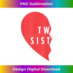 Twins - Twin Sisters Heart Matching Set - #1 of 2 - Contemporary PNG Sublimation Design - Chic, Bold, and Uncompromising