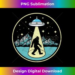 bigfoot abduction! vintage sasquatch & ufo alien graphic - bohemian sublimation digital download - lively and captivating visuals