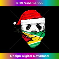 panda in santa's hat and guyana flag bandana christmas - timeless png sublimation download - customize with flair