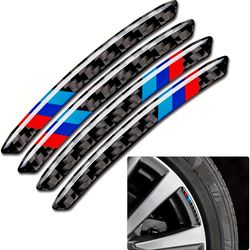 4pcs carbon fiber wheel center emblems universal stickers carbon fiber wheel protection m for bmw