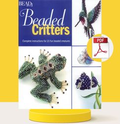 dgital vintage book beaded critters