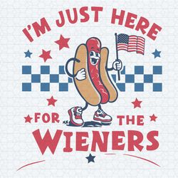 checkered i'm just here for the wieners svg