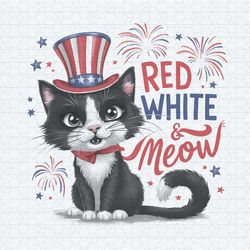 patriotic cat red white and meow png