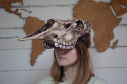 moose skull helmet | lightweight 3d printed elk mask | rrealistic animal skull mask