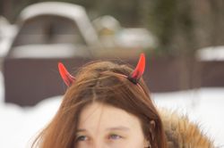 small devil horns, glow in the dark 3d printed fluorescent headset accessories, fantasy cosplay red sexy tiny horns