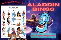 embark on an enchanting journey with alladin bingo printable cards - create unforgettable adventures